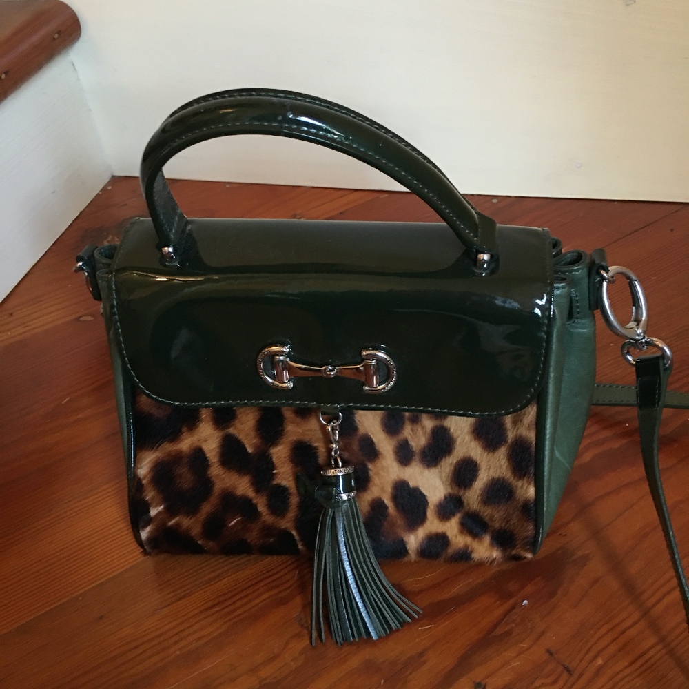Brighton 'My Flat in London' leather/calf-hair bag